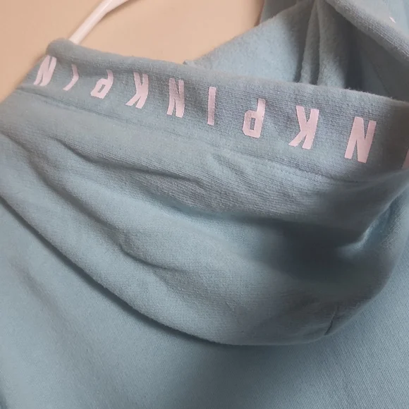 Victoria's Secret PINK Light Blue Pullover Hoodie w/ Pockets - Picture 7 of 8
